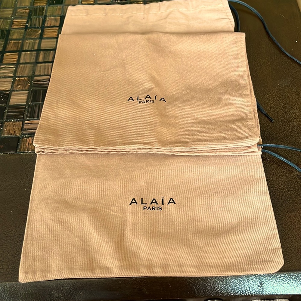 Alaia Paris dust cover for shoes. 8”x15”